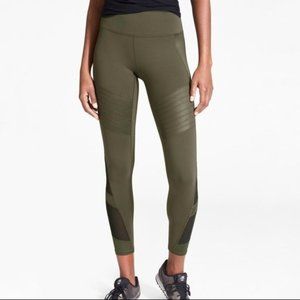 Athleta Army Green High Rise Powerful Gleam Tights